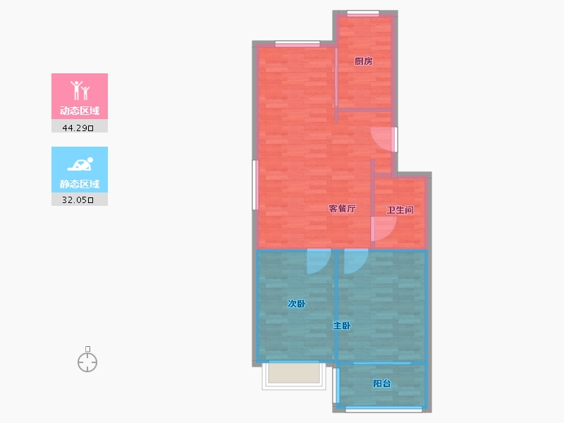 山东省-青岛市-影视家园-75.74-户型库-动静分区