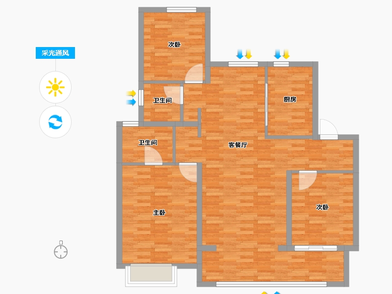 山东省-济南市-建发天玺-100.71-户型库-采光通风