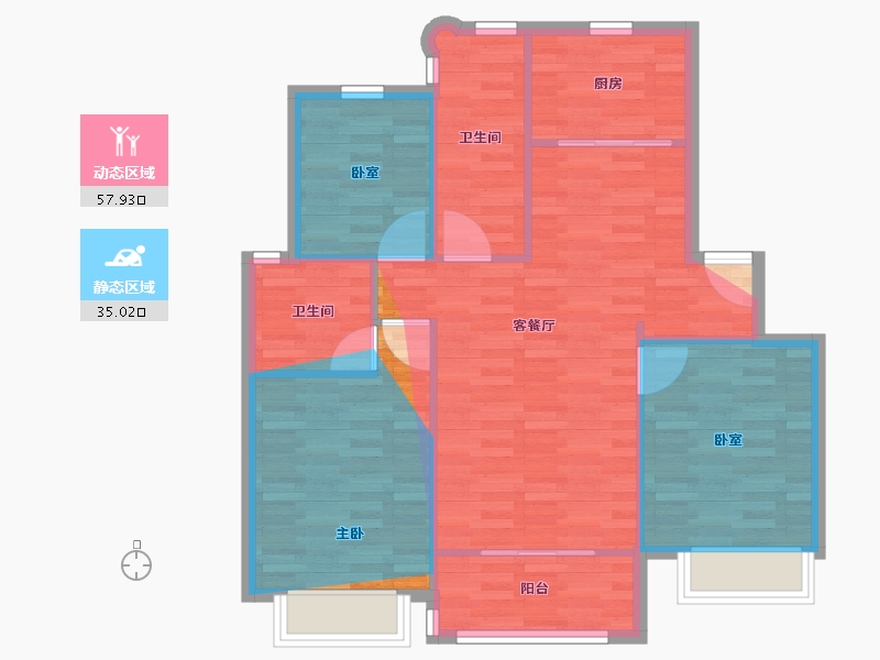 上海-上海市-菱翔苑-东区-101.60-户型库-动静分区