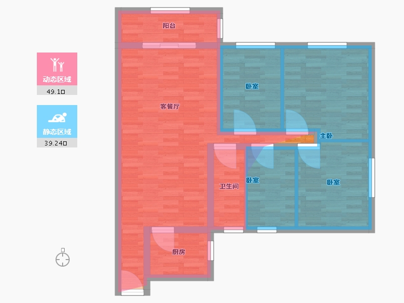 广东省-深圳市-宏兴苑-85.58-户型库-动静分区