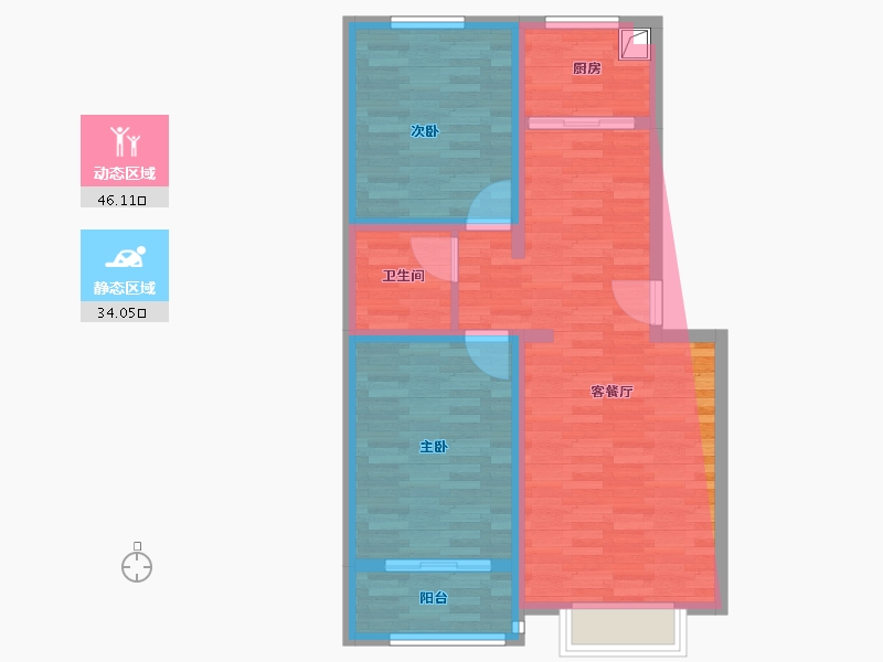 河北省-保定市-山水太阳城-二期-71.82-户型库-动静分区