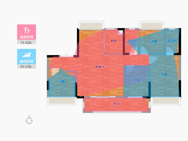 江苏省-盐城市-荣润琻茂府-114.40-户型库-动静分区