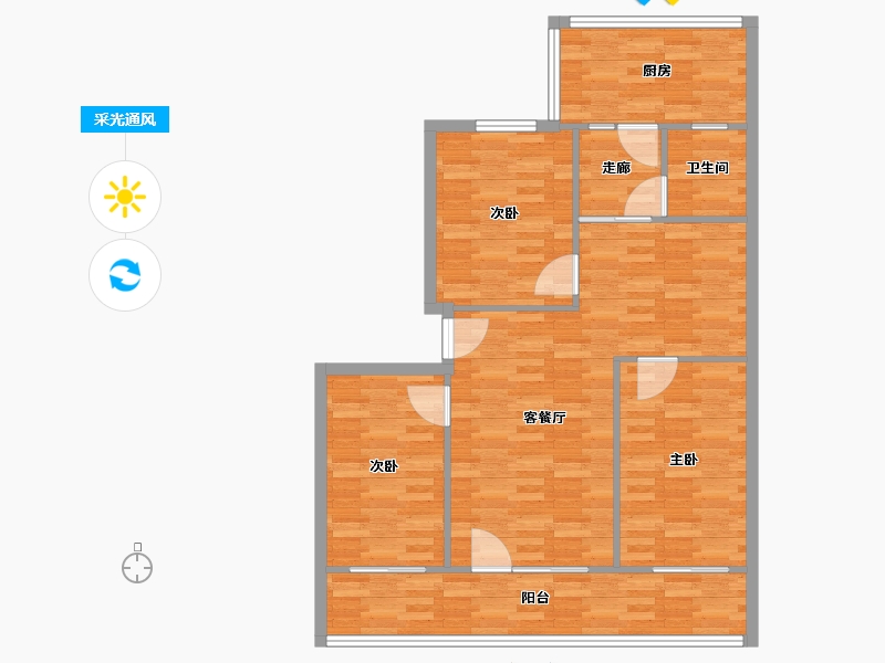 河北省-石家庄市-税务局宿舍-102.40-户型库-采光通风