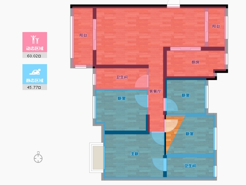 广东省-江门市-滨江名院-93.00-户型库-动静分区