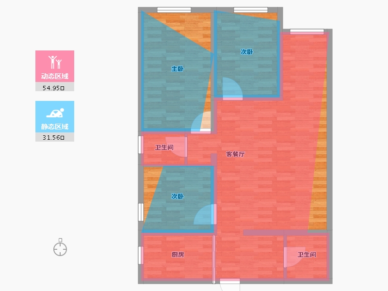 北京-北京市-万博苑-95.40-户型库-动静分区