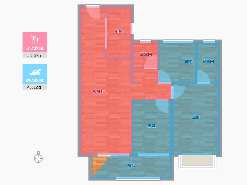 山西省-临汾市-九洲华云府-91.20-户型库-动静分区