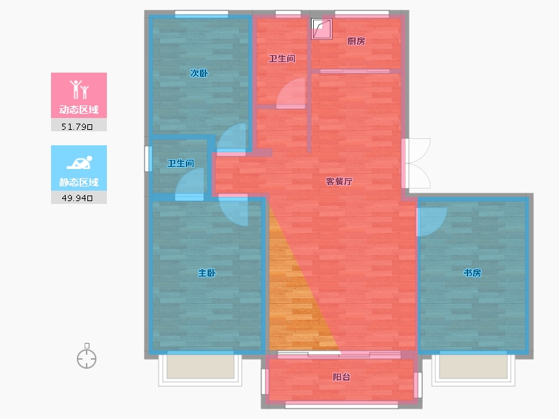 山西省-朔州市-翡翠央著-111.20-户型库-动静分区