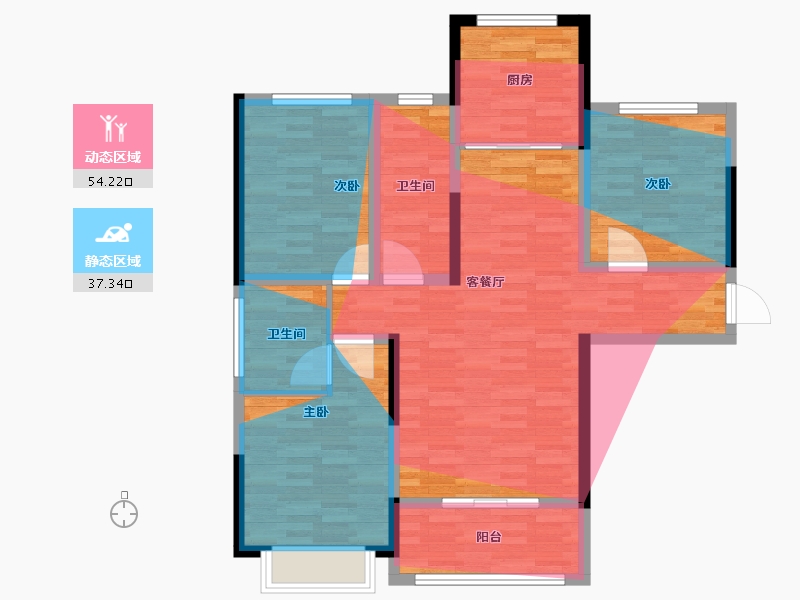 河南省-漯河市-泰威书香水岸-95.64-户型库-动静分区