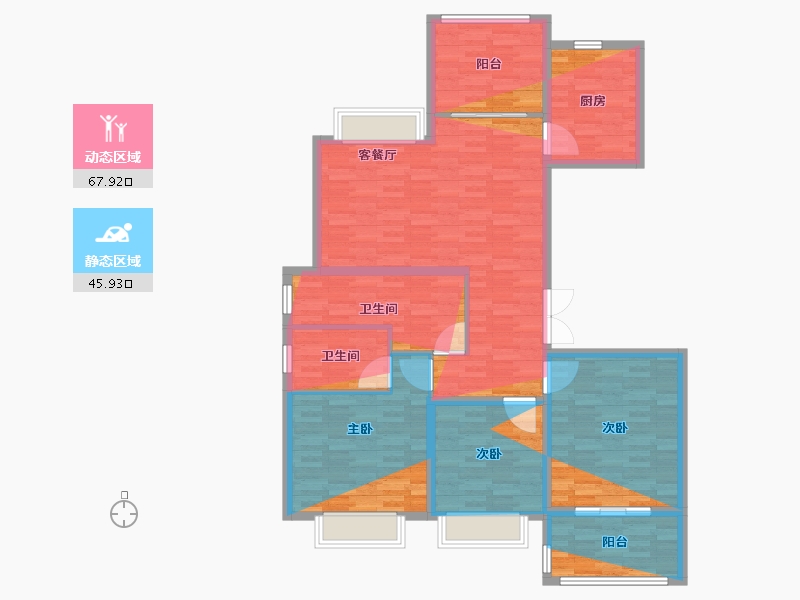 浙江省-温州市-江瑞佳园-120.00-户型库-动静分区