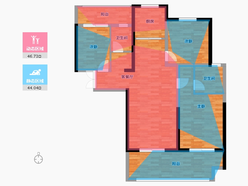 河南省-洛阳市-中弘卓越城3期-98.45-户型库-动静分区