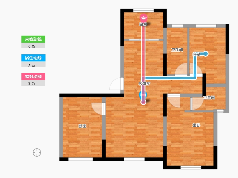 内蒙古自治区-赤峰市-华睿府邸小区-101.60-户型库-动静线