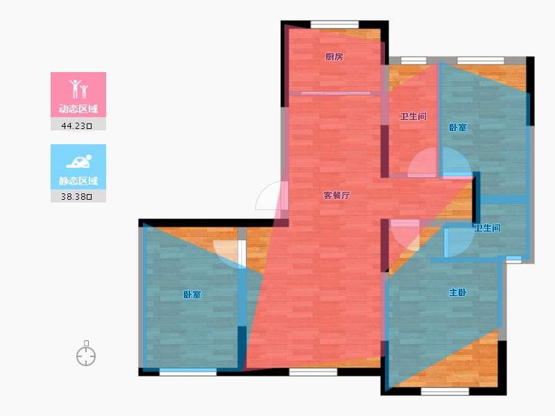 内蒙古自治区-赤峰市-华睿府邸小区-101.60-户型库-动静分区