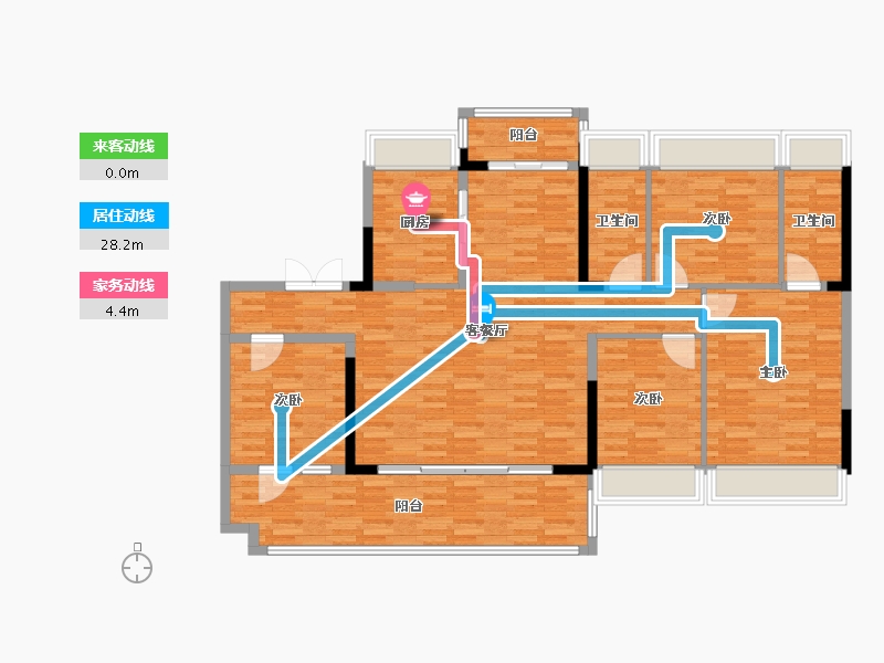 广东省-云浮市-新拓展小区-135.20-户型库-动静线