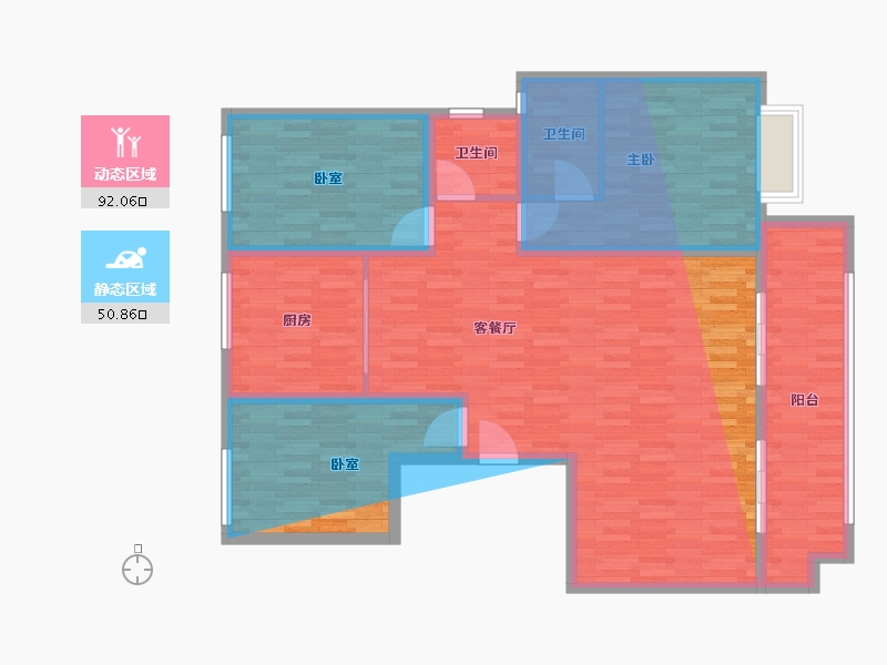 河南省-南阳市-滨湖一号洋房-125.00-户型库-动静分区