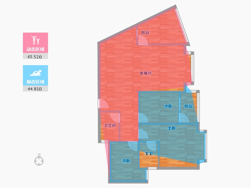 广西壮族自治区-南宁市-恒大苹果园东方诗韵-107.77-户型库-动静分区