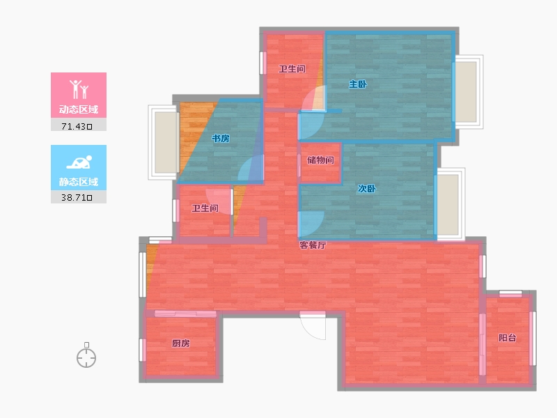 江西省-南昌市-中兴和园-125.00-户型库-动静分区