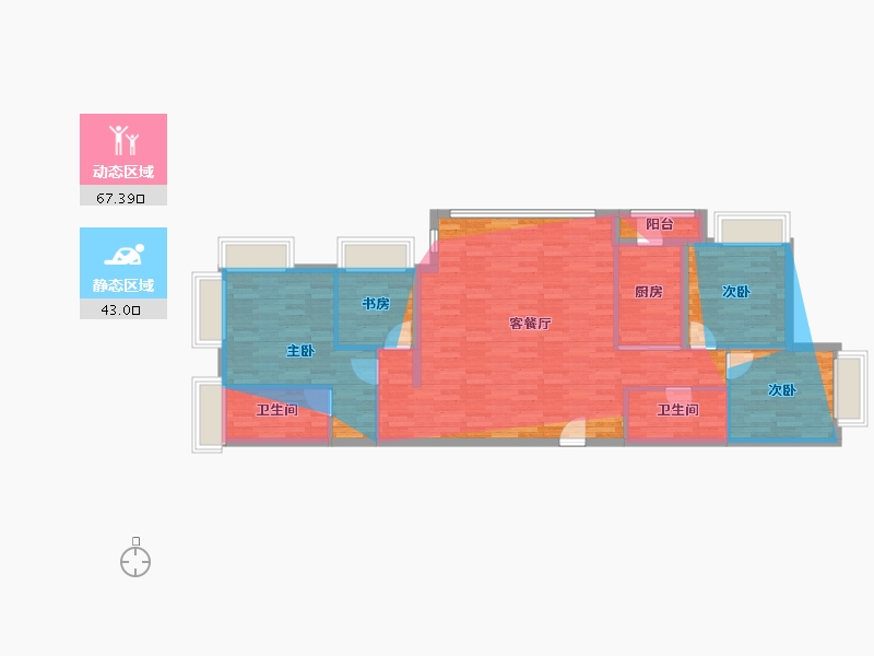 云南省-昆明市-山海湾金澜锦翠-108.00-户型库-动静分区