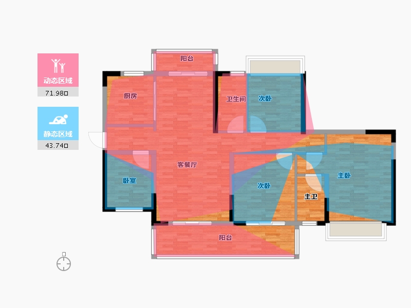 广西壮族自治区-北海市-玫瑰城央府-112.83-户型库-动静分区