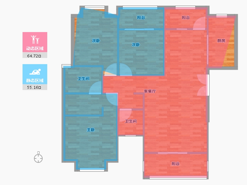 广东省-广州市-北尚御景B区-108.10-户型库-动静分区