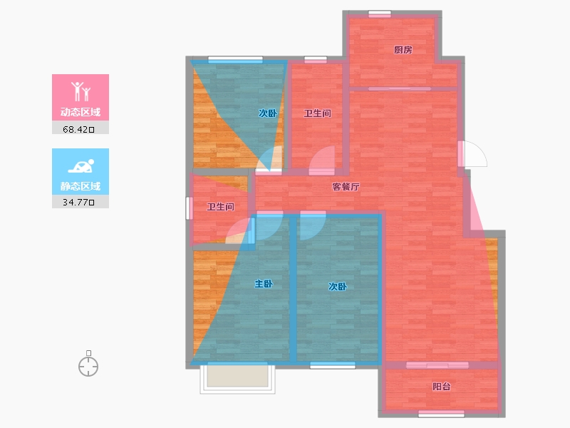 河南省-济源市-锦河家园-102.40-户型库-动静分区