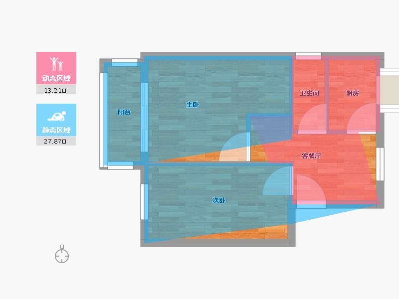 内蒙古自治区-包头市-才惠社区-40.00-户型库-动静分区