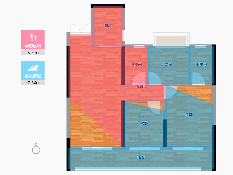 湖南省-张家界市-福天古庸院子二期-93.13-户型库-动静分区