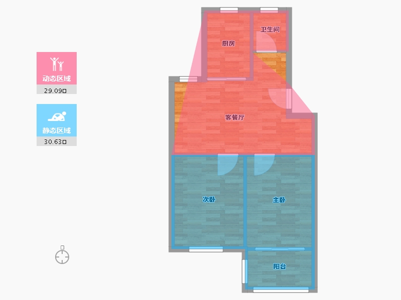 江苏省-南京市-将军塘-61.20-户型库-动静分区