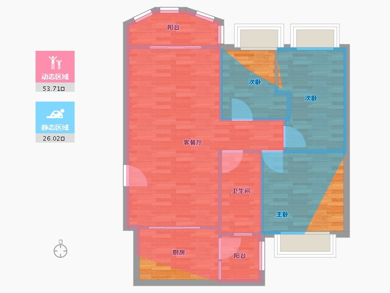 广东省-广州市-美景阁-69.73-户型库-动静分区