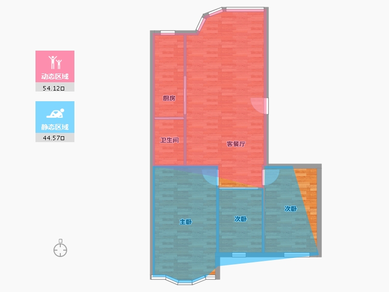 辽宁省-丹东市-知春园-98.98-户型库-动静分区