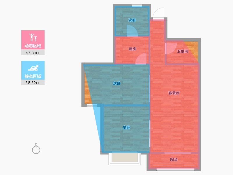 浙江省-杭州市-名乐花苑-70.40-户型库-动静分区