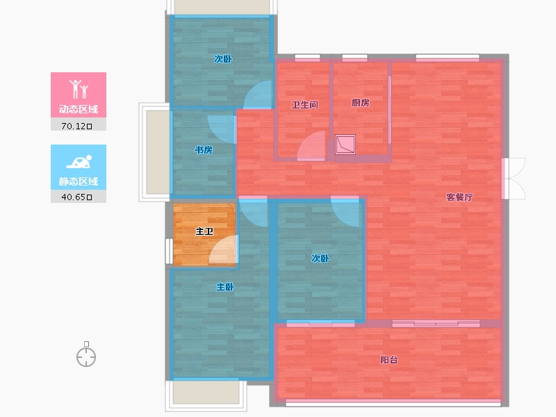 湖北省-十堰市-瑞富印象-117.36-户型库-动静分区