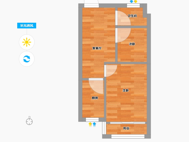 山西省-大同市-红星嘉园-50.17-户型库-采光通风