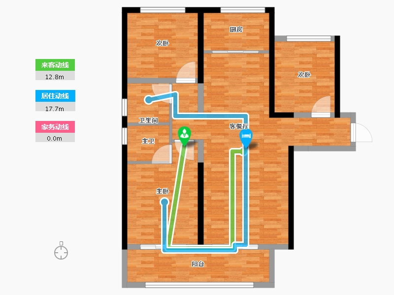 宁夏回族自治区-银川市-绿城蘭园-109.18-户型库-动静线