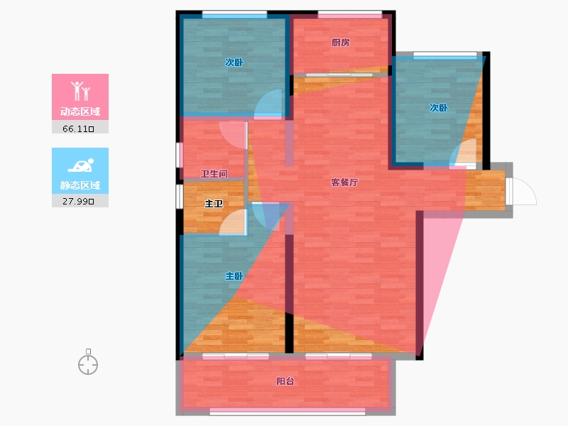 宁夏回族自治区-银川市-绿城蘭园-109.18-户型库-动静分区