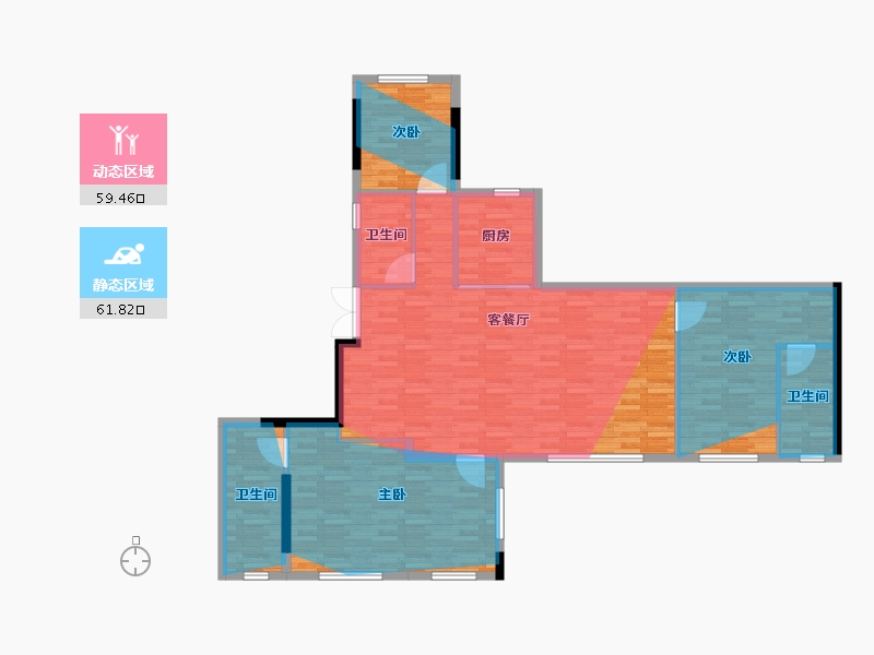 重庆-重庆市-海成云湖郡-119.98-户型库-动静分区