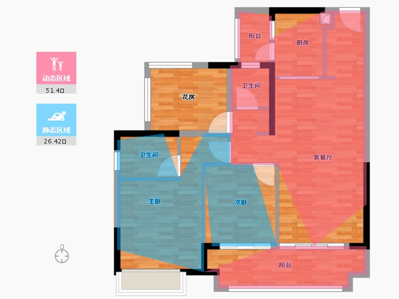 广东省-江门市-香江锦悦府-90.00-户型库-动静分区