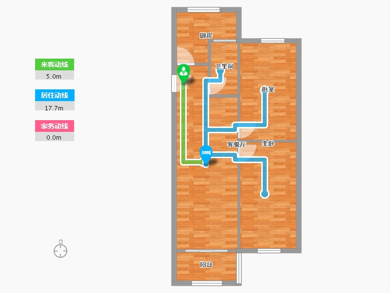 内蒙古自治区-呼和浩特市-航苑小区-63.20-户型库-动静线