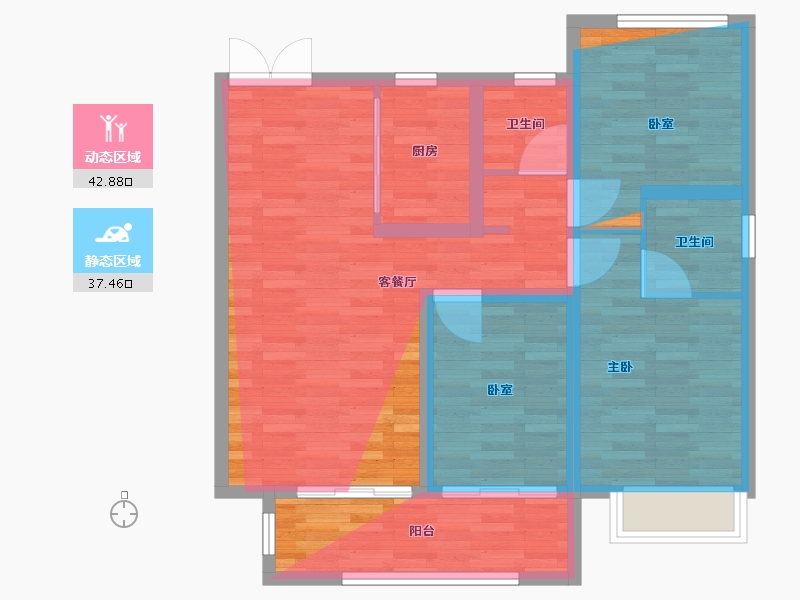 河北省-石家庄市-城发投云华-89.60-户型库-动静分区