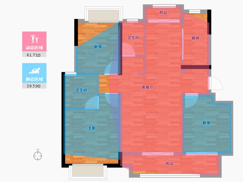 江西省-萍乡市-绿地萍乡城际空间站1期-103.84-户型库-动静分区