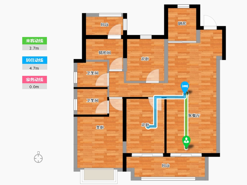 福建省-龙岩市-杭城臻邸-94.40-户型库-动静线