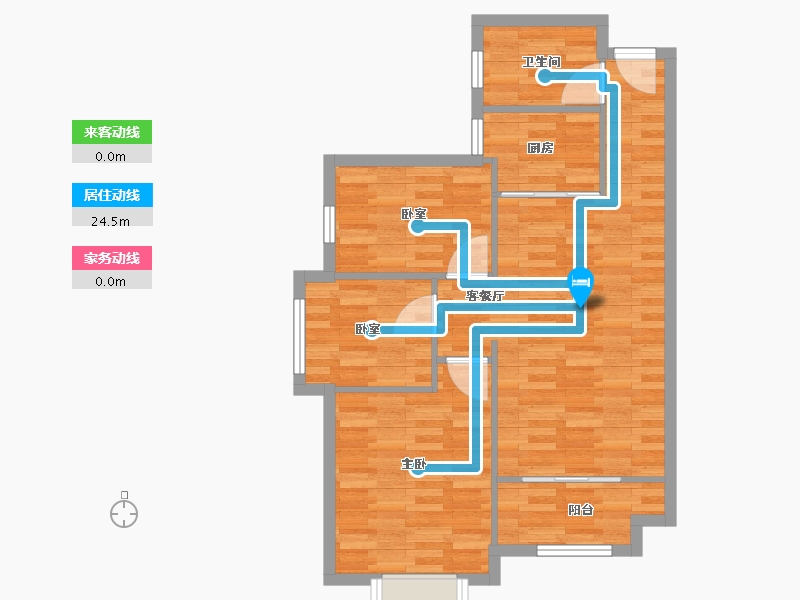 陕西省-西安市-锦溪东城新一家-79.14-户型库-动静线