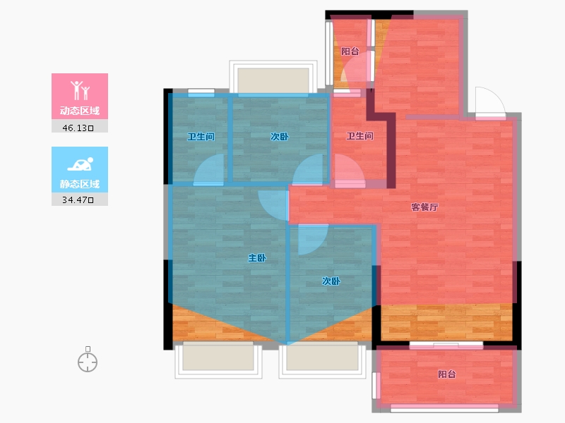 河南省-周口市-阳光里-96.00-户型库-动静分区