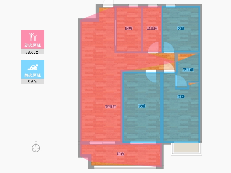 山东省-菏泽市-鄄城君悦嘉苑-96.90-户型库-动静分区