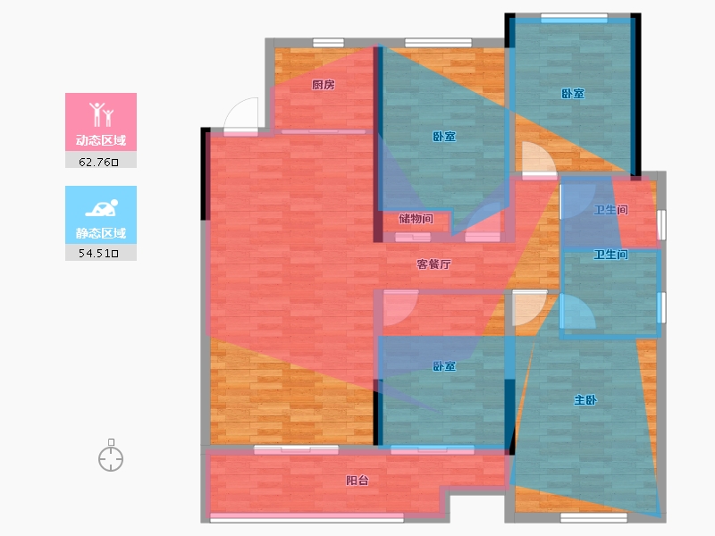 浙江省-温州市-桃园公园学府-109.60-户型库-动静分区