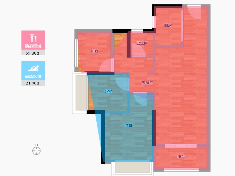 广东省-惠州市-德润天悦-70.00-户型库-动静分区