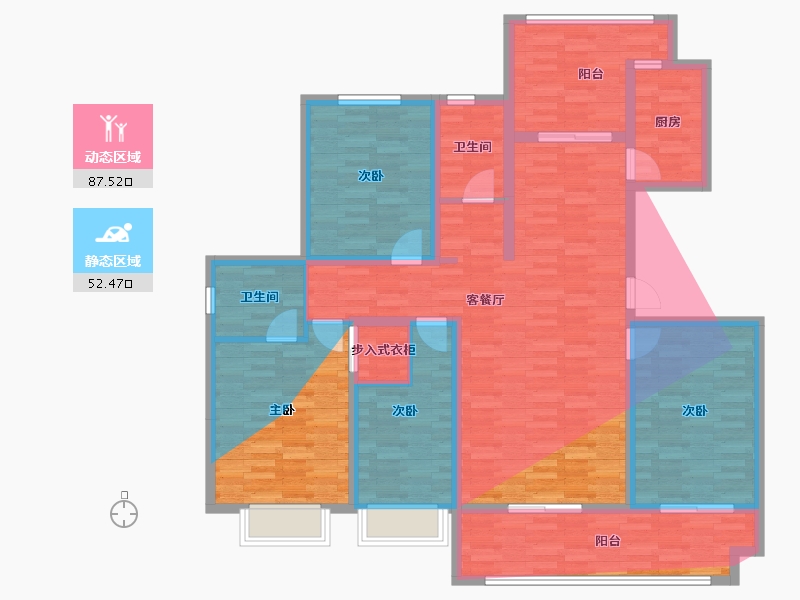 山东省-枣庄市-华晨观澜府-133.00-户型库-动静分区