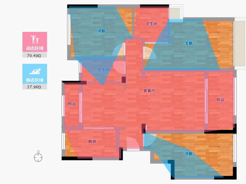 广东省-佛山市-翠湖山庄-96.00-户型库-动静分区