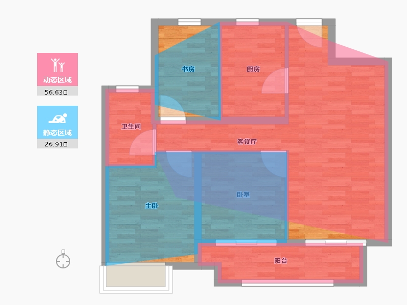 浙江省-衢州市-江澜桂语-70.92-户型库-动静分区