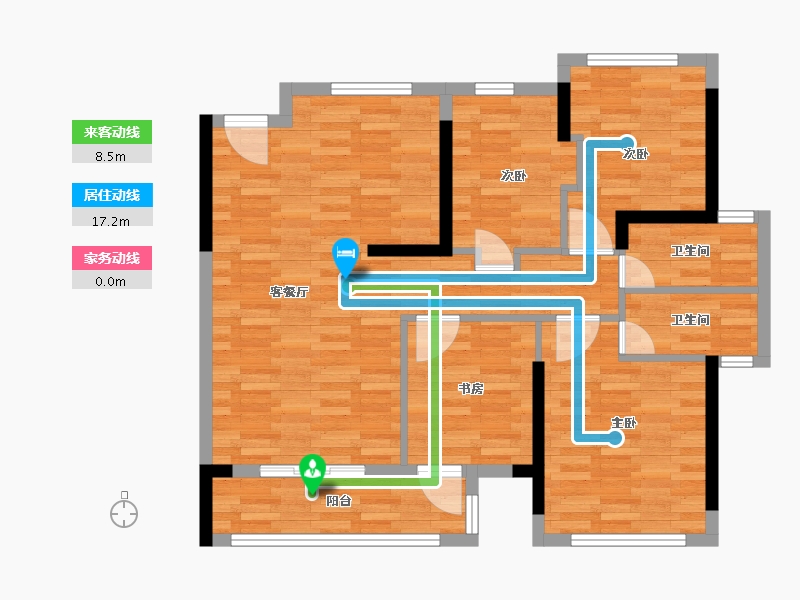 福建省-三明市-恒冠凤山观邸-96.00-户型库-动静线