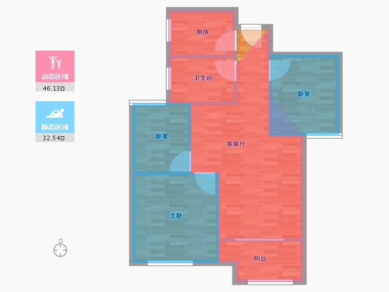 河南省-郑州市-佳源名门橙邦-71.50-户型库-动静分区